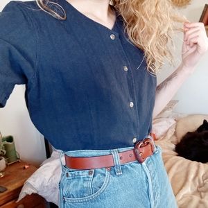Vintage Cotton Button- Up Tee